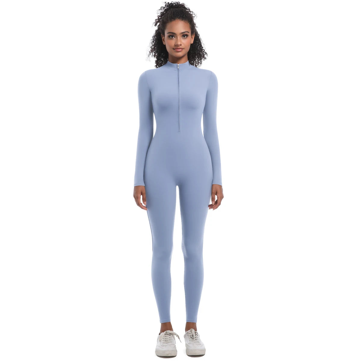 Macacão Fitness Feminino com Zíper Frontal – Modelagem Anatômica e Performance Elegante