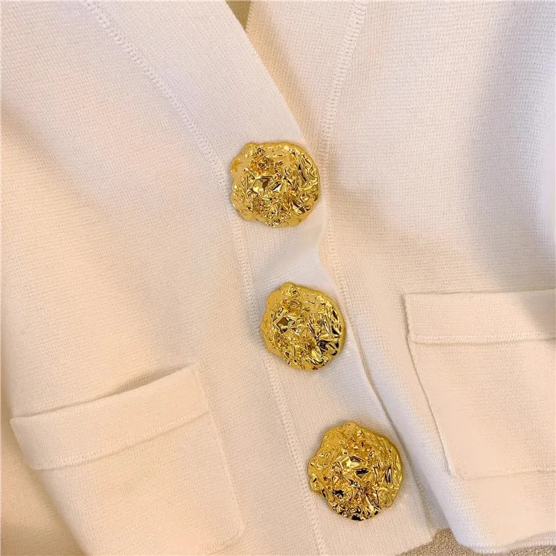 Cardigan Com botões dourado Rosa