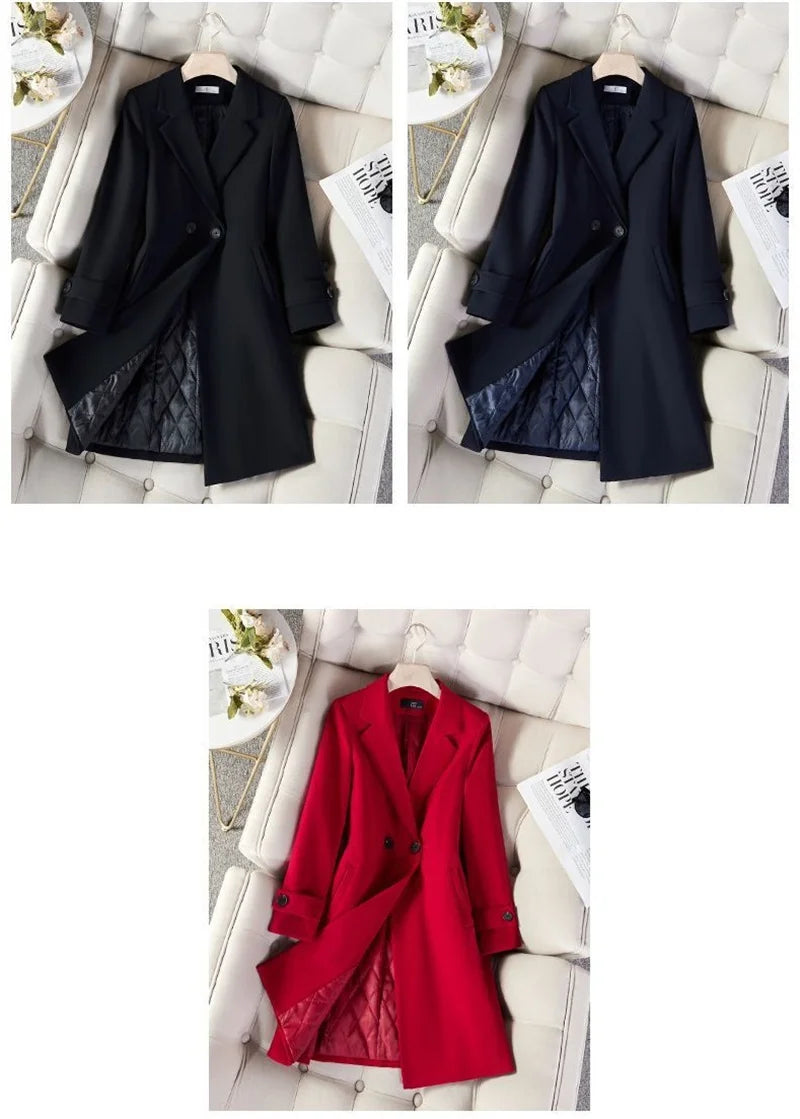 Sobretudo Botão Duplo Com bolsos