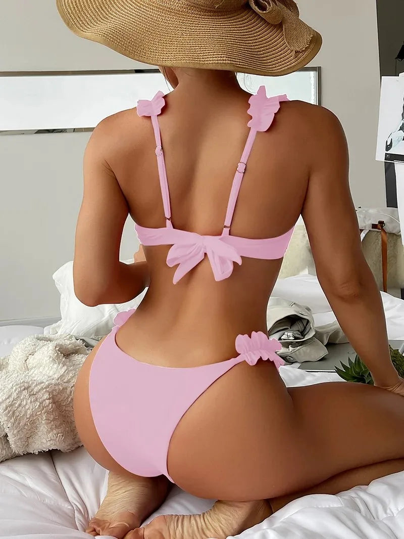 Biquini  Push Up - Detalhes Flores