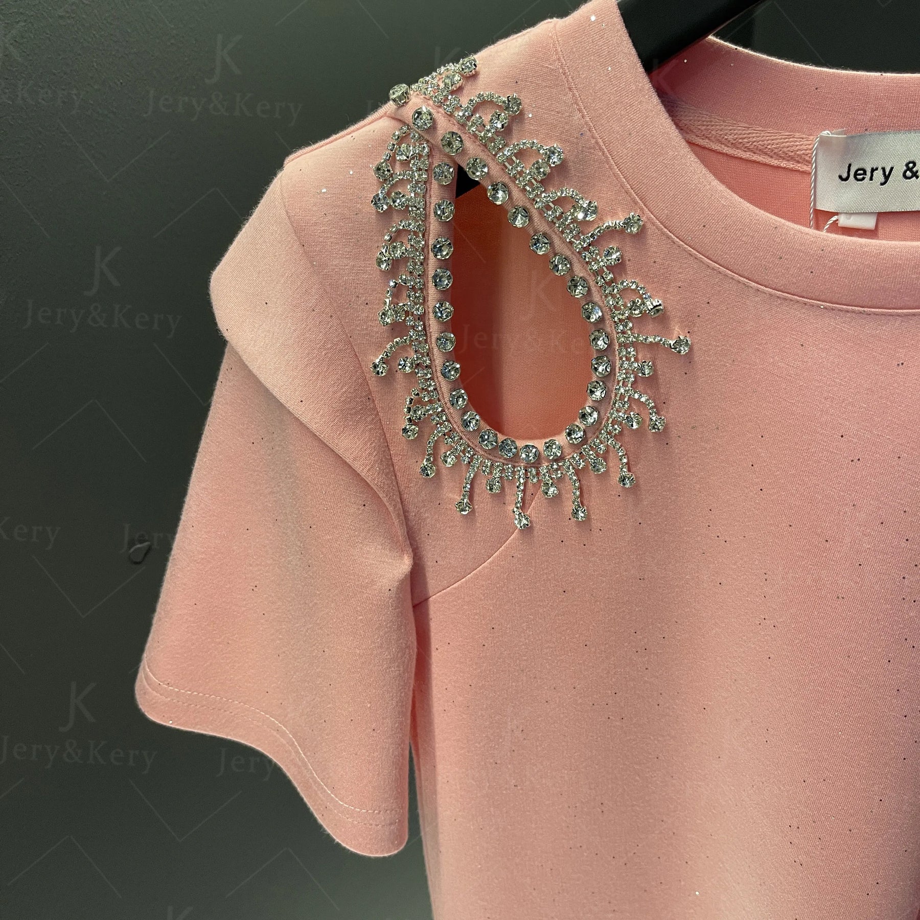 T-shirt Bordada Con detalhes - algodão