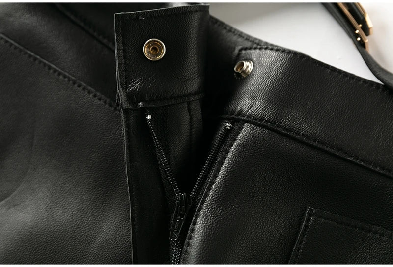 Shorts Couro Legitimo - Com Cinto