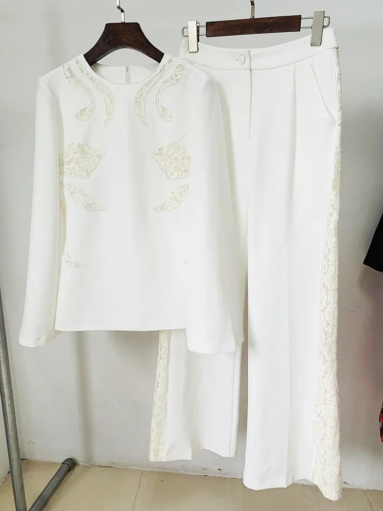 Conjunto com Renda e Recortes – Sofisticação com Estilo Moderno