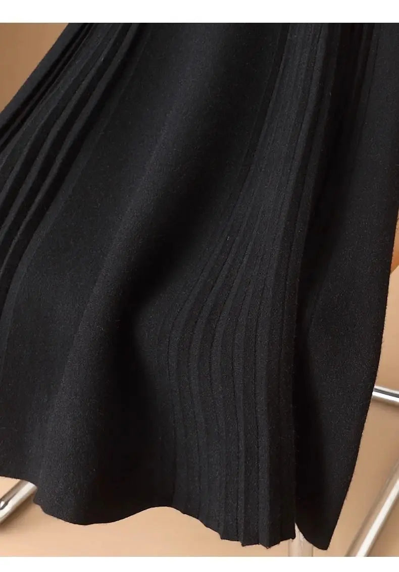 Saia Plissada de Cintura Alta Modal – Sofisticação e Conforto