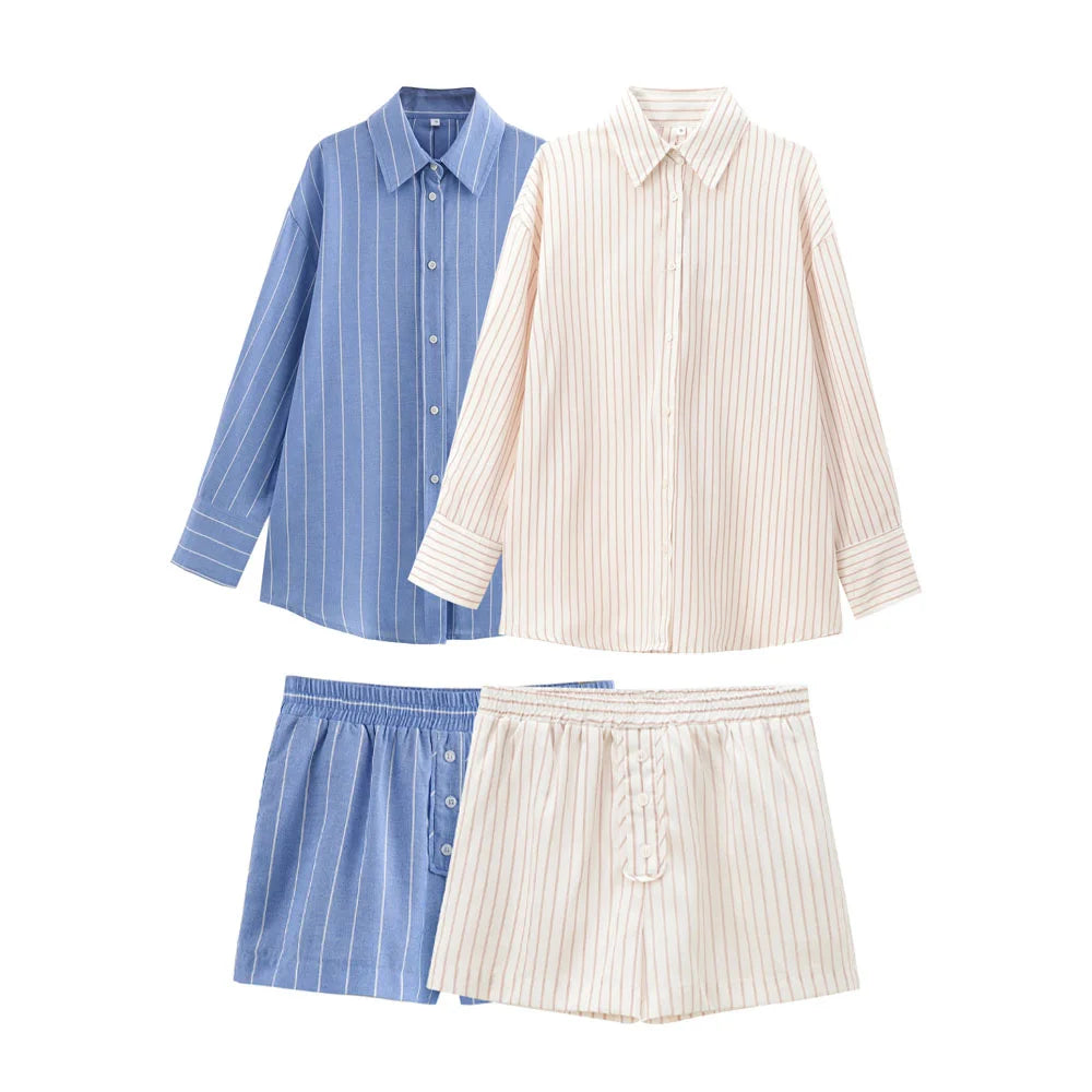 Conjunto camisa e shorts Listrado - Novidade