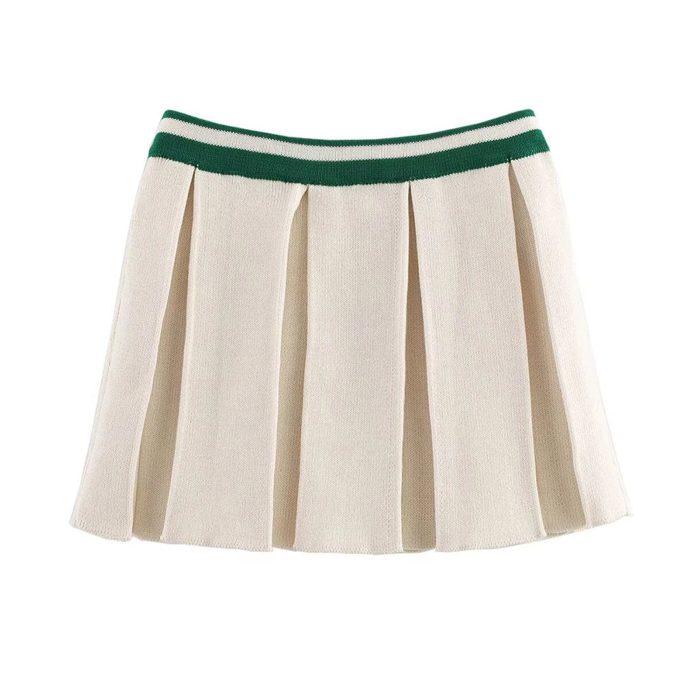 Conjunto Feminino Elegante de Tricô com Gola Lapel e Manga Longa