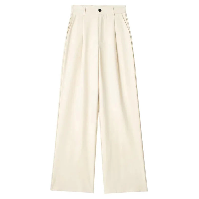 Calça de Alfaiataria Listrada – Cintura Alta e Silhueta Wide Leg Elegante