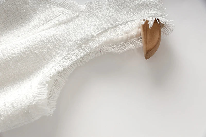 Vestido tweed tecido de luxo qualidade