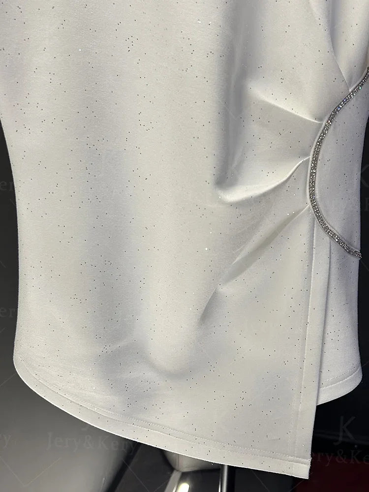 T-shirt Bordada Con detalhes - algodão