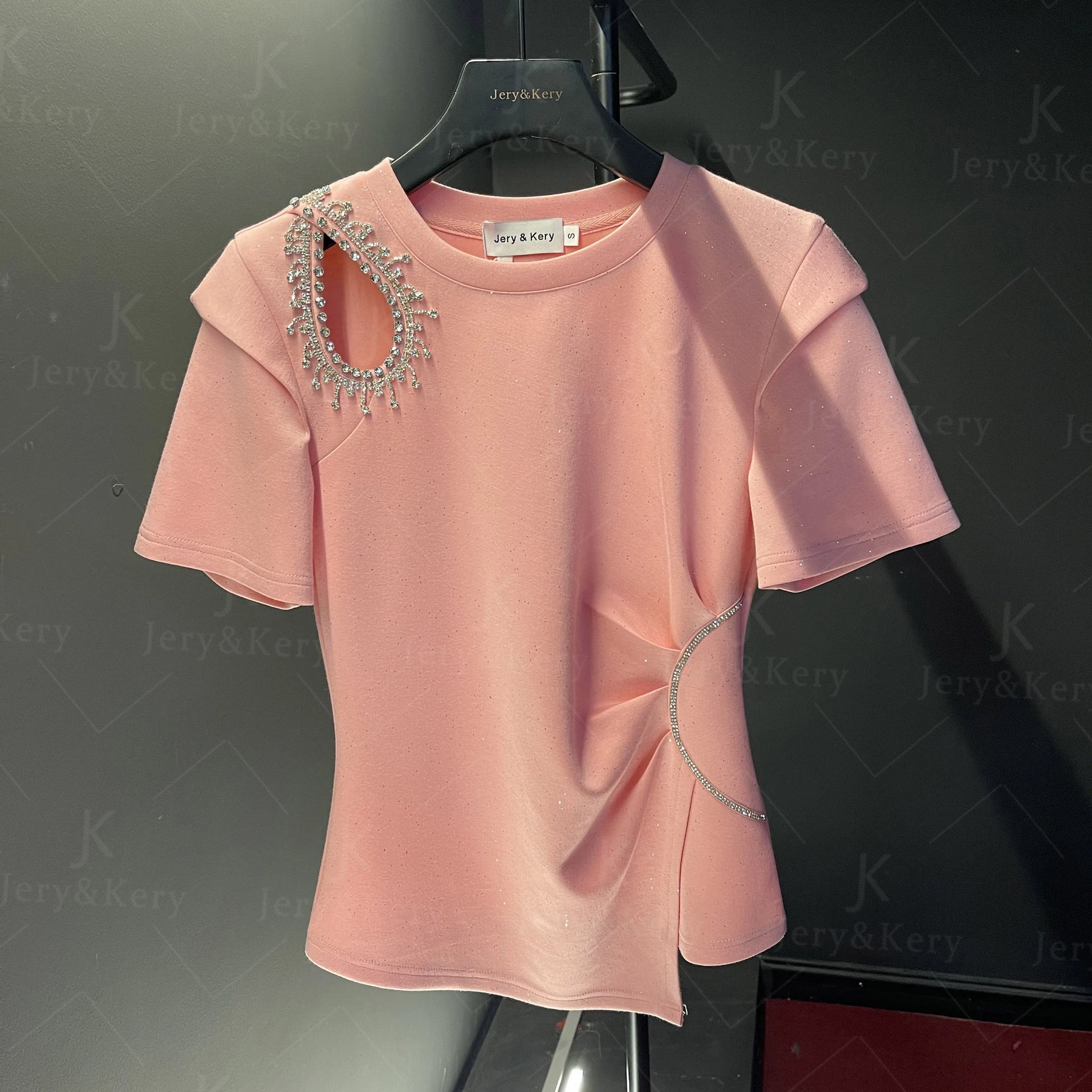 T-shirt Bordada Con detalhes - algodão