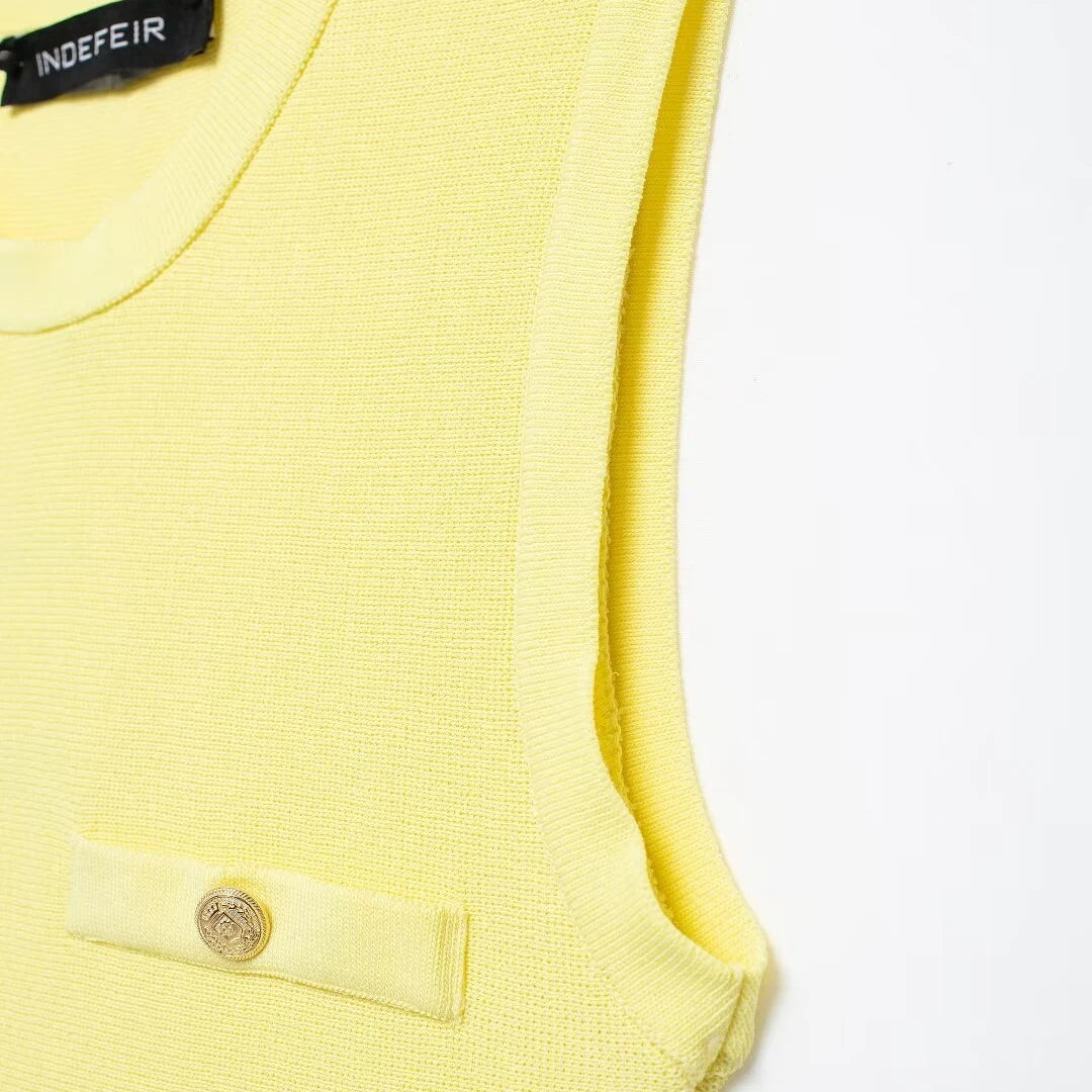 Mini Vestido Modal Plissado de Malha com Gola Redonda