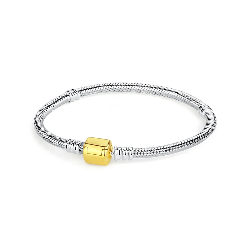 Pulseira de Prata 925 com Coração, Lua, Flor e Borboleta