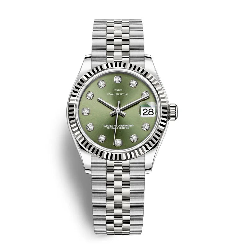 Relógio Feminino – Luxo Fashion, Quartzo, Aço, Com Strass
