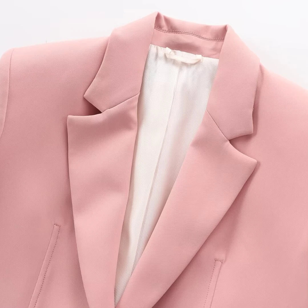 Conjunto Feminino 3 Peças: Blazer, Colete Corset e Short Saia de Cintura Alta