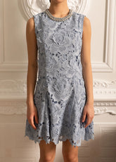 Vestido com Renda e Pedrarias – Design Elegante e Silhueta Refinada