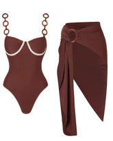 Biquíni Beach Style – Top Sem Aro + Calcinha Cintura Alta com Detalhe em Anel nas Alças