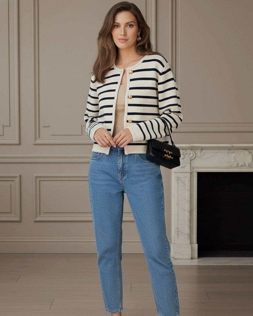 Cardigã Tricô Classic - Alta costura