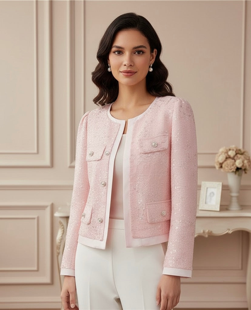 Cardigan com Paetês – Toque Glamouroso e Moderno