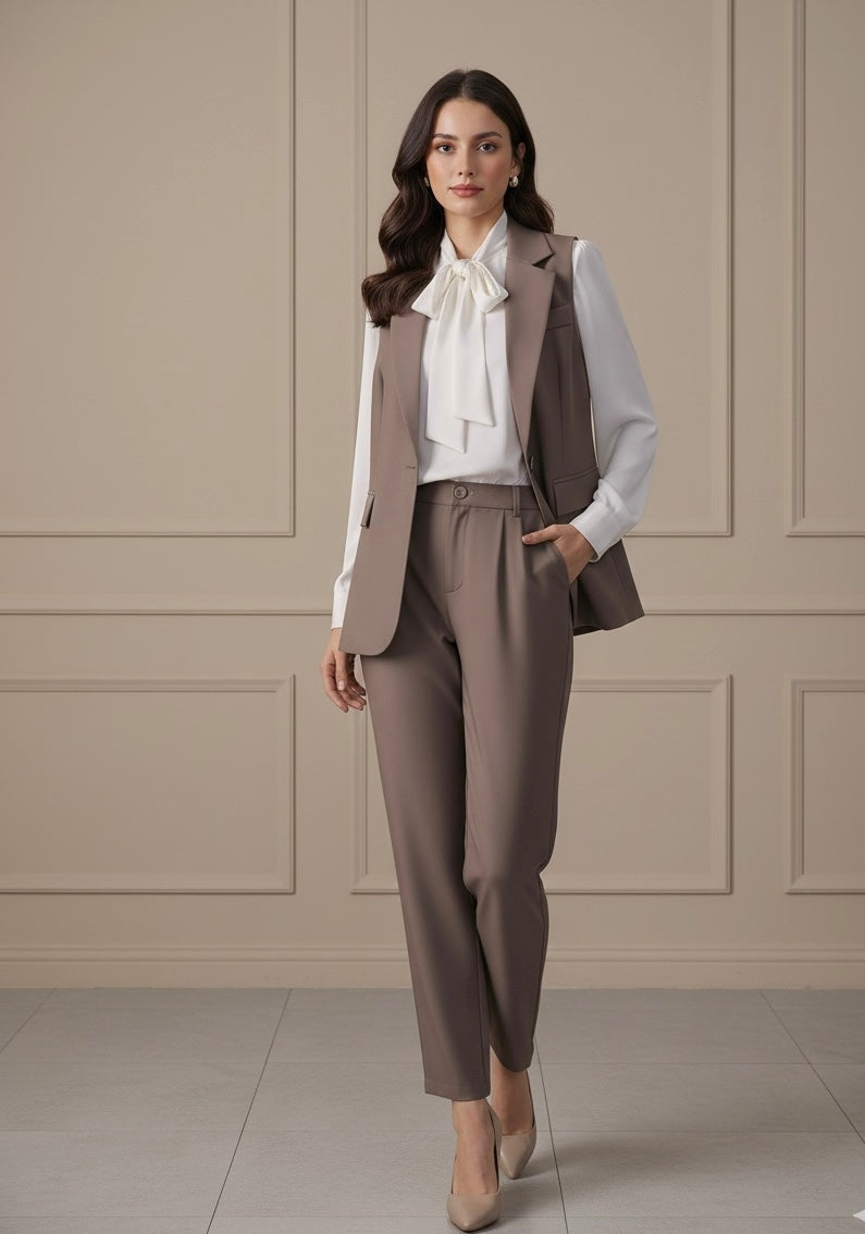 Conjunto Três Peças - Camisa, Colete e Blazer