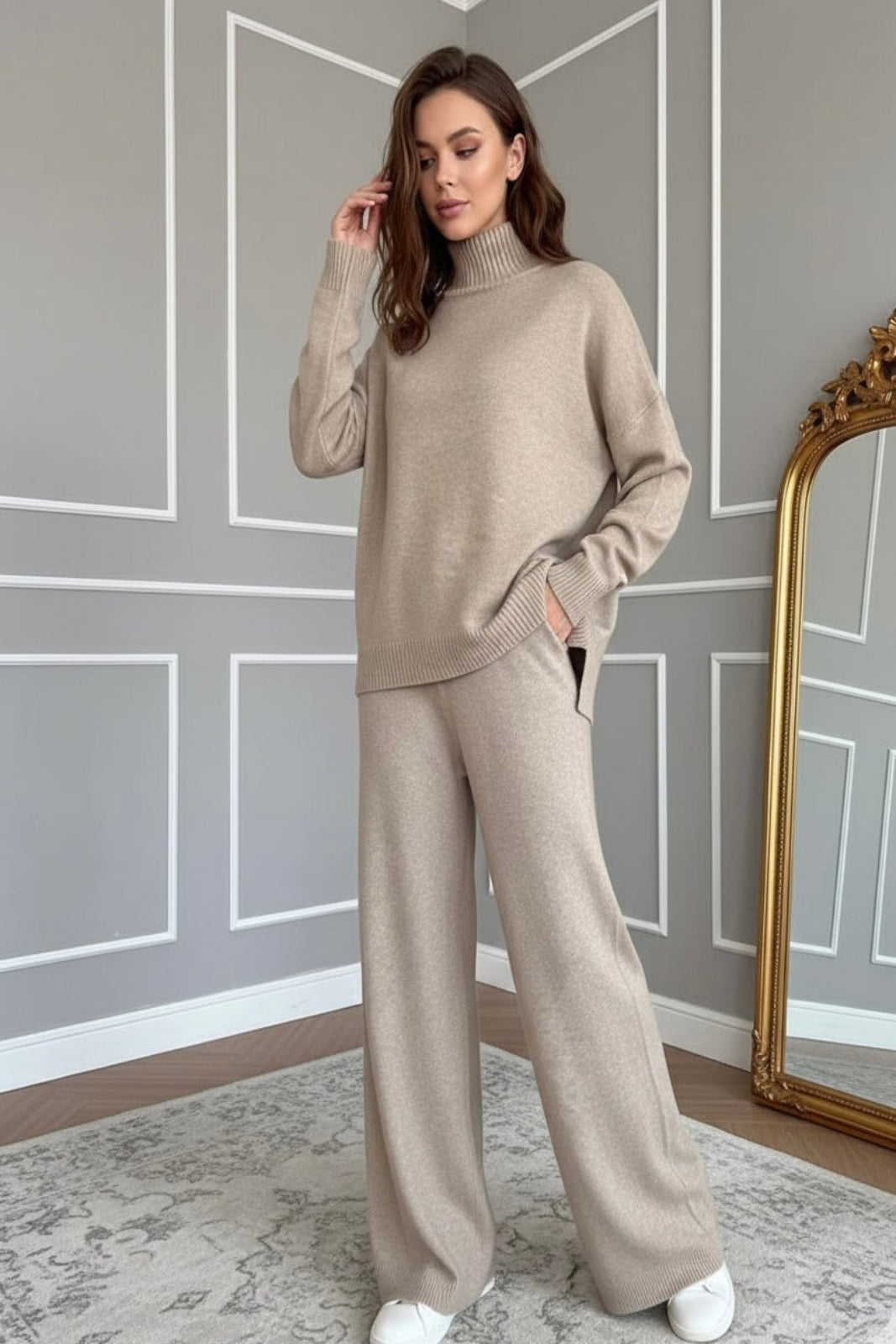 Conjunto Blusa e Calça Tricô  - Inverno