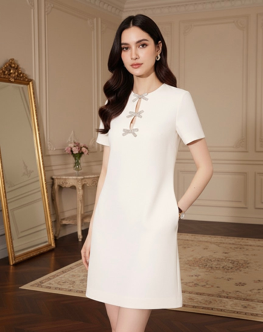 Vestido Com detalhe Laco Alfaiataria