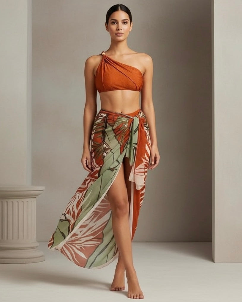 Conjunto Biquini Cintura Alta e Saída de Praia