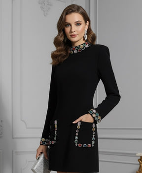 Vestido Bordado a mão pedras - Novidade