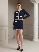 Conjunto Modal Cardigan e Mini Saia - Estilo Retrô Luxuoso