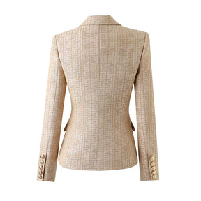 Blazer com detalhe em alfaiataria jacquard - botões timbrados
