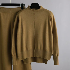 Conjunto Calça e Blusão de Tricô Inverno