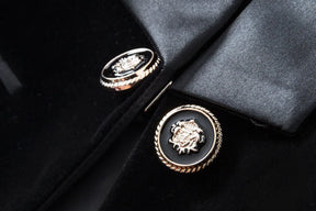 Blazer Veludo Com lapela em Cetim - Luxo