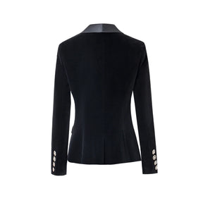 Blazer Veludo Com lapela em Cetim - Luxo