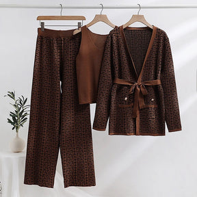 Conjunto Tres Peças Tricô - Novidade