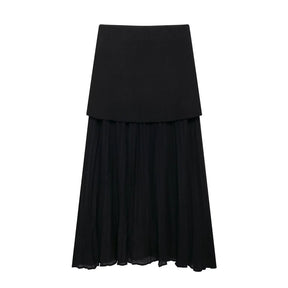 Conjunto – Toque Retrô Elegante, Blusa Tricotada Sem Mangas + Saia Longa Moderna