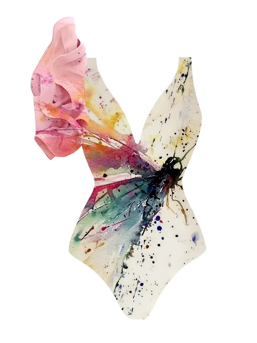 Conjunto de Banho com Babados e Saia de Amarração