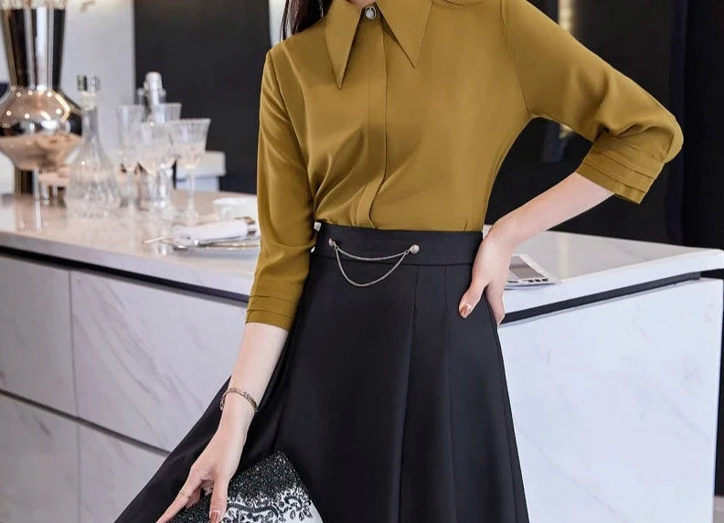 Conjunto saia e Camisa Alfaiataria Luxo