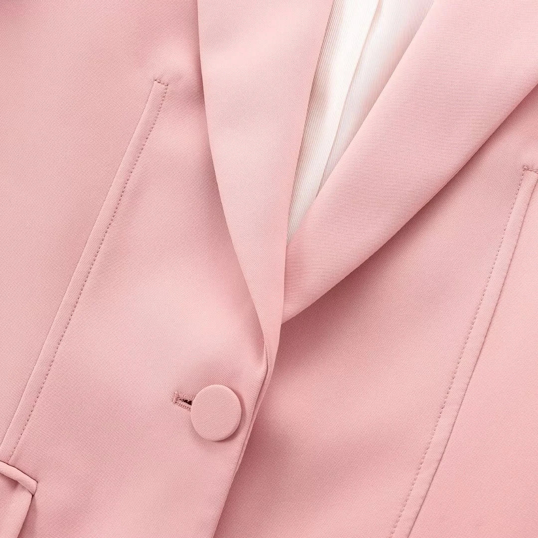 Conjunto Feminino 3 Peças: Blazer, Colete Corset e Short Saia de Cintura Alta