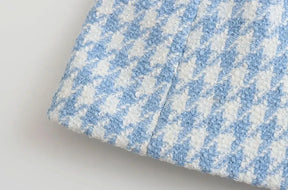 Conjunto, Shorts Ou blazer - Tweed Xadrez Elegante