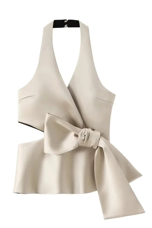 Top Estruturado com Meio Laço – Elegância Moderna em Corset