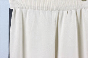 Conjunto Feminino 3 Peças em Tricô – Blusa, Pashmina e Calça Pantalona Cintura Alta