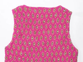 Conjunto Essence – Top Estampado em Favo & Saia Midi de Cintura Alta