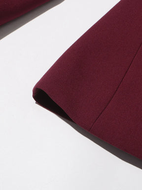 Conjunto de Alfaiataria – Blazer com Gola Alta e Calça de Cintura Alta com Botões Decorativos