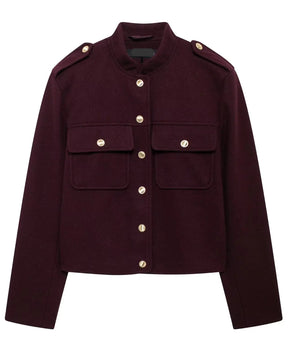 Jaqueta em Tweed Texturizado – Corte Reto e Botões Dourados