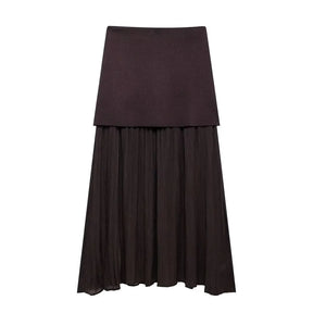 Conjunto – Toque Retrô Elegante, Blusa Tricotada Sem Mangas + Saia Longa Moderna