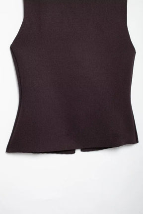Conjunto – Toque Retrô Elegante, Blusa Tricotada Sem Mangas + Saia Longa Moderna