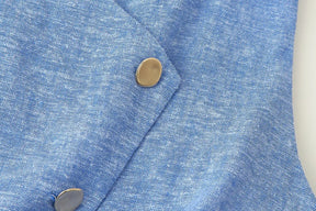 Conjunto – Colete Sem Mangas com Botões + Calça Reta com Cinto, Look Casual Chic 2 Peças