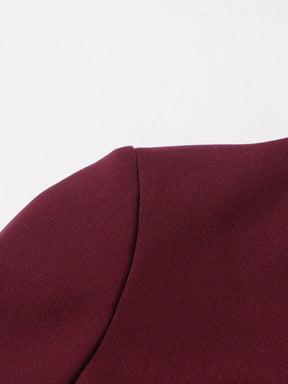 Conjunto de Alfaiataria – Blazer com Gola Alta e Calça de Cintura Alta com Botões Decorativos