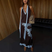 Conjunto Luxo com Renda Contrastada e Saia Longa – Elegância Atemporal