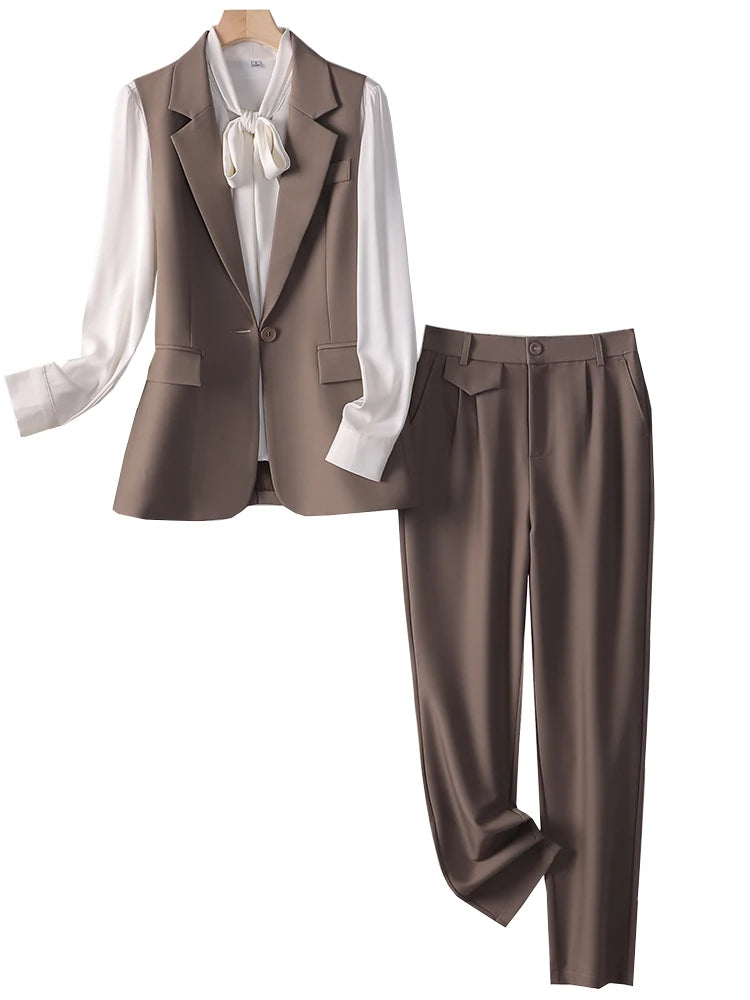 Conjunto Três Peças - Camisa, Colete e Blazer