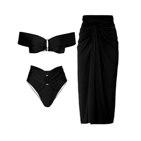 Conjunto 3 Peças - Biquini + Saia - Elegância
